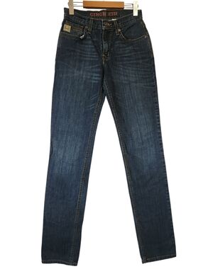 Cinch Mens Jesse Mid Rise Slim Straight Jeans Dark Indigo Broken-in Sz 27x38 EUC